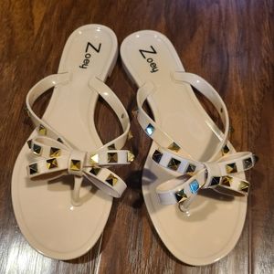 Womens studded fashion bow sandals sz 8